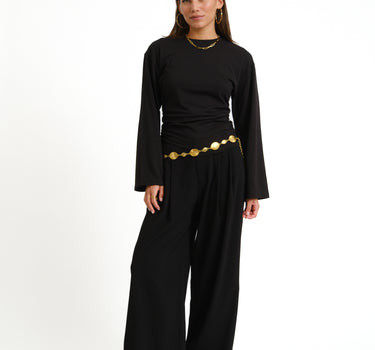 TILTIL Pleated Tammy Longsleeve Zwart