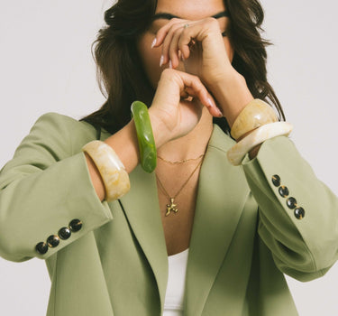 TILTIL Acrylic Squary Bangle Green - Things I Like Things I Love