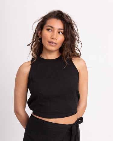 TILTIL Ai - vi Linen Top Black - Things I Like Things I Love