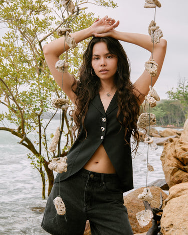 TILTIL Annabel Gilet Top Black - Things I Like Things I Love