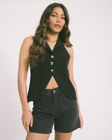 TILTIL Annabel Gilet Top Black - Things I Like Things I Love