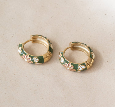 TILTIL Artsy Hoop Earrings Gold Green - Things I Like Things I Love