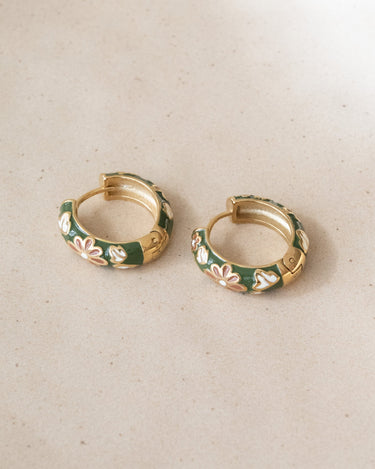 TILTIL Artsy Hoop Earrings Gold Green - Things I Like Things I Love