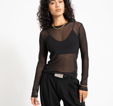 TILTIL Asya Basic Mesh Top Zwart - Things I Like Things I Love