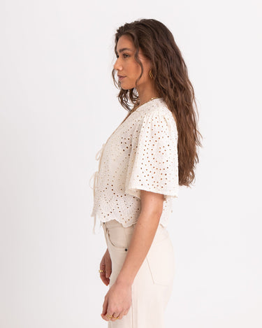 TILTIL Birke Top SS Embroidery Beige - Things I Like Things I Love