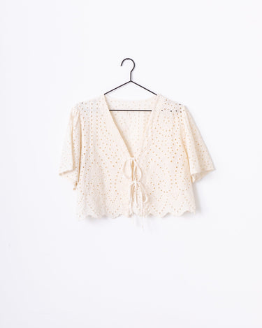 TILTIL Birke Top SS Embroidery Beige - Things I Like Things I Love