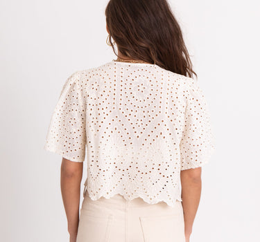 TILTIL Birke Top SS Embroidery Beige - Things I Like Things I Love