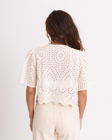 TILTIL Birke Top SS Embroidery Beige - Things I Like Things I Love