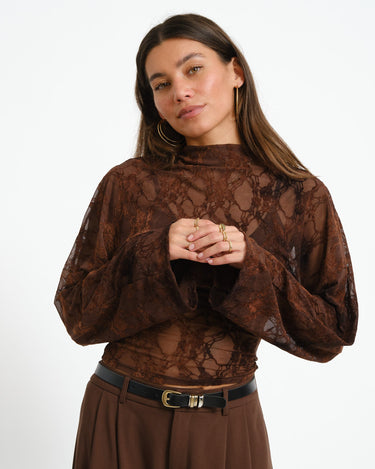 TILTIL Blair Lace Longsleeve Bruin - Things I Like Things I Love