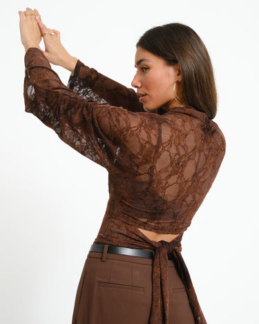 TILTIL Blair Lace Longsleeve Bruin - Things I Like Things I Love