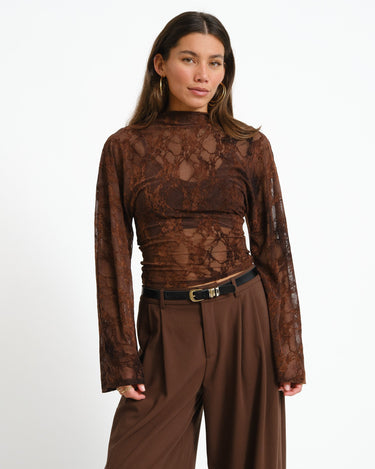 TILTIL Blair Lace Longsleeve Bruin - Things I Like Things I Love