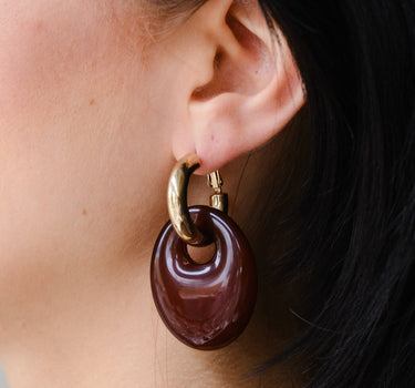 TILTIL Blaire Earrings Gold Bordeaux - Things I Like Things I Love
