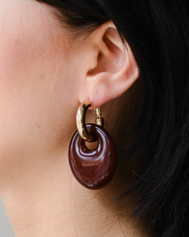 TILTIL Blaire Earrings Gold Bordeaux - Things I Like Things I Love