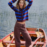 TILTIL Cela Striped Polo Cardigan Plum Cobalt - Things I Like Things I Love