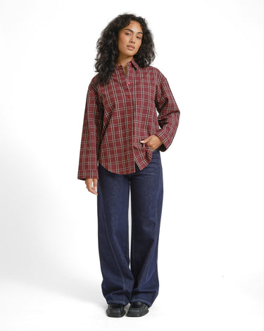 TILTIL Checkered Quinty Blouse Bordeaux - Things I Like Things I Love