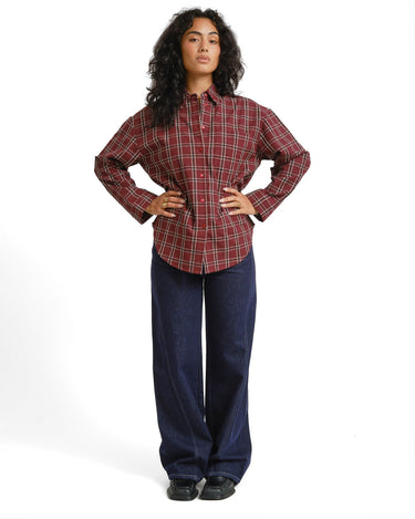 TILTIL Checkered Quinty Blouse Bordeaux - Things I Like Things I Love