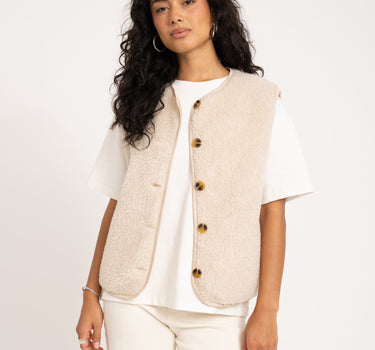 TILTIL Coco Gilet Teddy Ecru One Size - Things I Like Things I Love