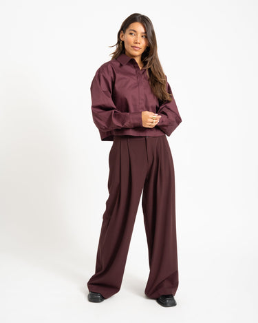 TILTIL Cropped Lizzy Blouse Bordeaux - Things I Like Things I Love