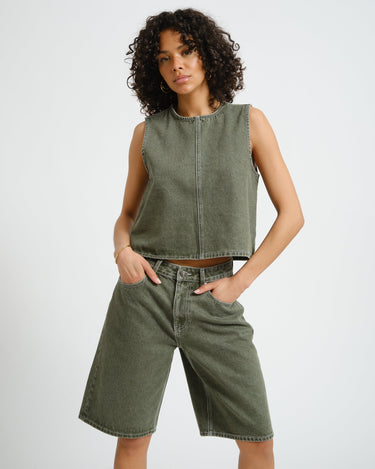 TILTIL Denim Ted Top Green - Things I Like Things I Love