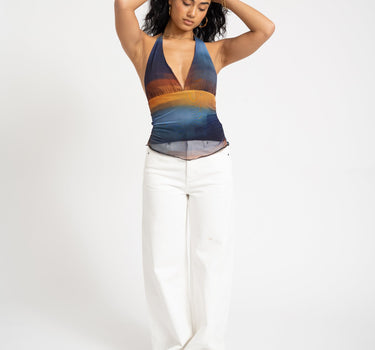 TILTIL Dina Mesh Top Blue Orange - Things I Like Things I Love