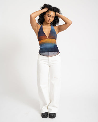 TILTIL Dina Mesh Top Blue Orange - Things I Like Things I Love
