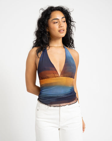 TILTIL Dina Mesh Top Blue Orange - Things I Like Things I Love