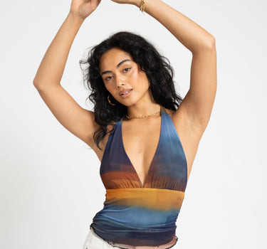 TILTIL Dina Mesh Top Blue Orange - Things I Like Things I Love