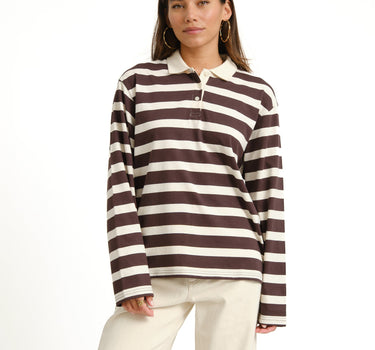 TILTIL Doka Polo Long Sleeve Bruin - Things I Like Things I Love