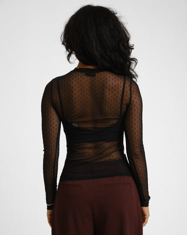 TILTIL Dotted Mesh Longsleeve Zwart - Things I Like Things I Love