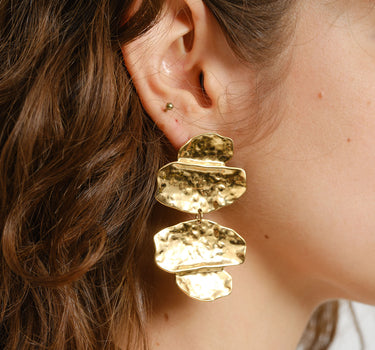 TILTIL Earrings Hammered Statement Gold - Things I Like Things I Love