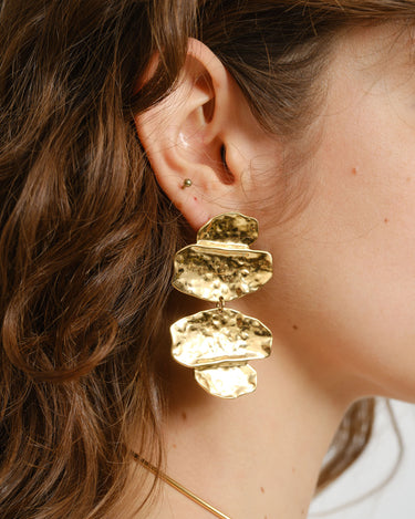TILTIL Earrings Hammered Statement Gold - Things I Like Things I Love