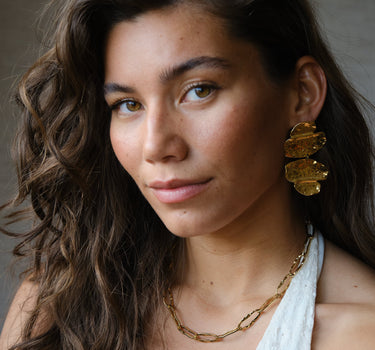 TILTIL Earrings Hammered Statement Gold - Things I Like Things I Love