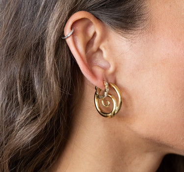 TILTIL Earrings Sonia Swirl Hoops Gold - Things I Like Things I Love