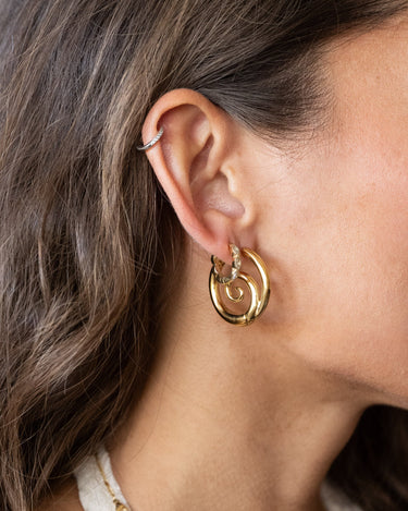 TILTIL Earrings Sonia Swirl Hoops Gold - Things I Like Things I Love