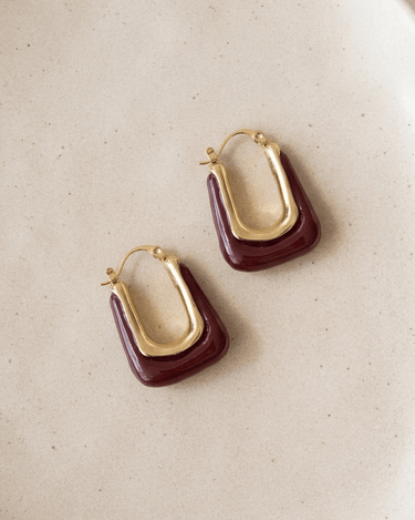 TILTIL Earrings Torty Burgundy Goud - Things I Like Things I Love