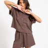TILTIL Elin Short Sleeve Blouse Brown - Things I Like Things I Love