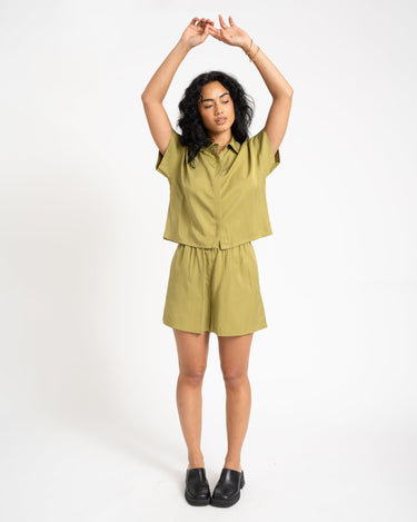 TILTIL Elin Tencel Shorts Moss Green - Things I Like Things I Love