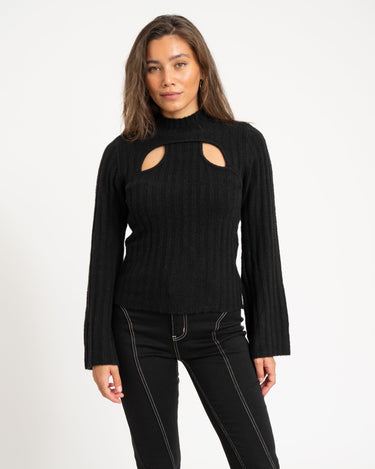 TILTIL Elis Sweater Cut Out Black - Things I Like Things I Love