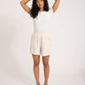 TILTIL Elli Short Linen Melange Beige Seam - Things I Like Things I Love