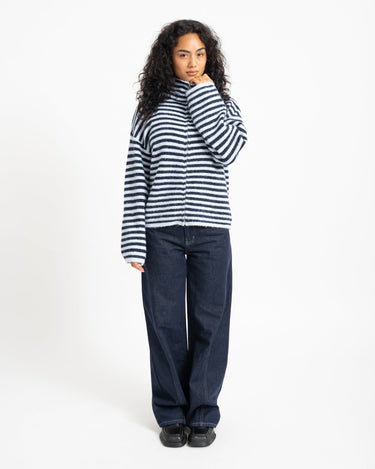 TILTIL Ellie Striped Zipper Cardigan One Size Blauw - Things I Like Things I Love