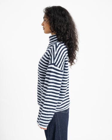 TILTIL Ellie Striped Zipper Cardigan One Size Blauw - Things I Like Things I Love