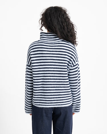 TILTIL Ellie Striped Zipper Cardigan One Size Blauw - Things I Like Things I Love