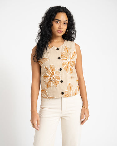 TILTIL Embroidered Zala Gilet Sand - Things I Like Things I Love