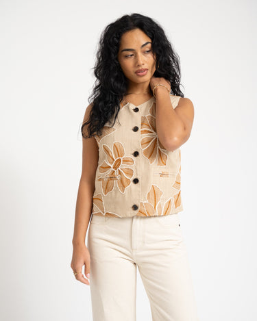 TILTIL Embroidered Zala Gilet Sand - Things I Like Things I Love