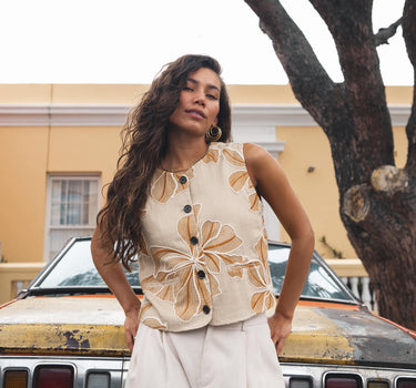TILTIL Embroidered Zala Gilet Sand - Things I Like Things I Love