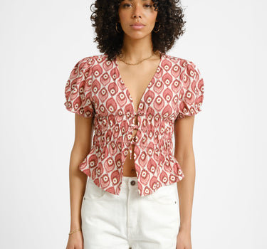 TILTIL Erla Short Sleeve Blouse Pink - Things I Like Things I Love