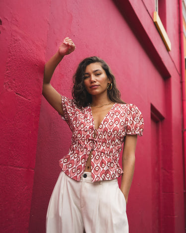 TILTIL Erla Short Sleeve Blouse Pink - Things I Like Things I Love
