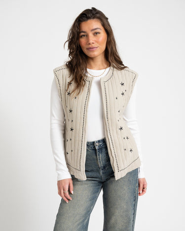 TILTIL Evi Emboidery Gilet Taupe - Things I Like Things I Love