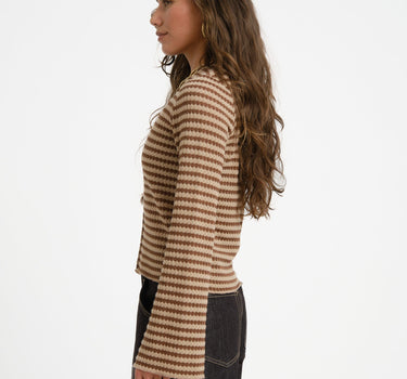 TILTIL Farah Flared Longsleeve Striped Brown - Things I Like Things I Love
