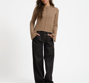 TILTIL Farah Flared Longsleeve Striped Brown - Things I Like Things I Love
